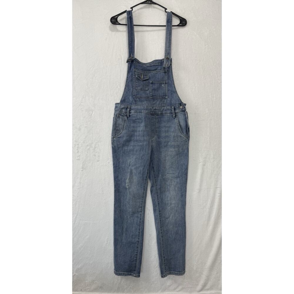 Free People Overalls Blue Jean Denim Bib One Piece Straight Leg Womens Size 27